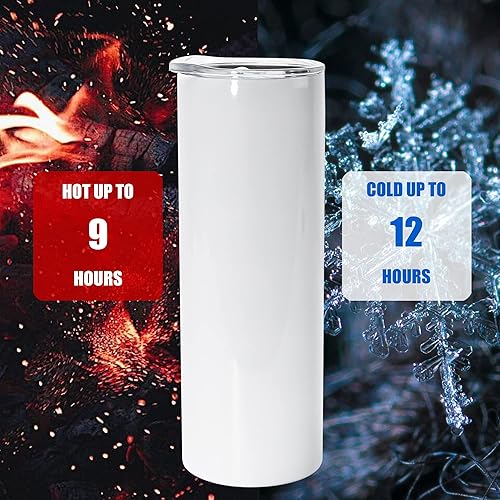 Miniatura 4 de Vasos de sublimación que brillan en la oscuridad (paquete de 25)  Vasos de sublimación luminosos de 20 onzas delgados con tapa, popote y caja