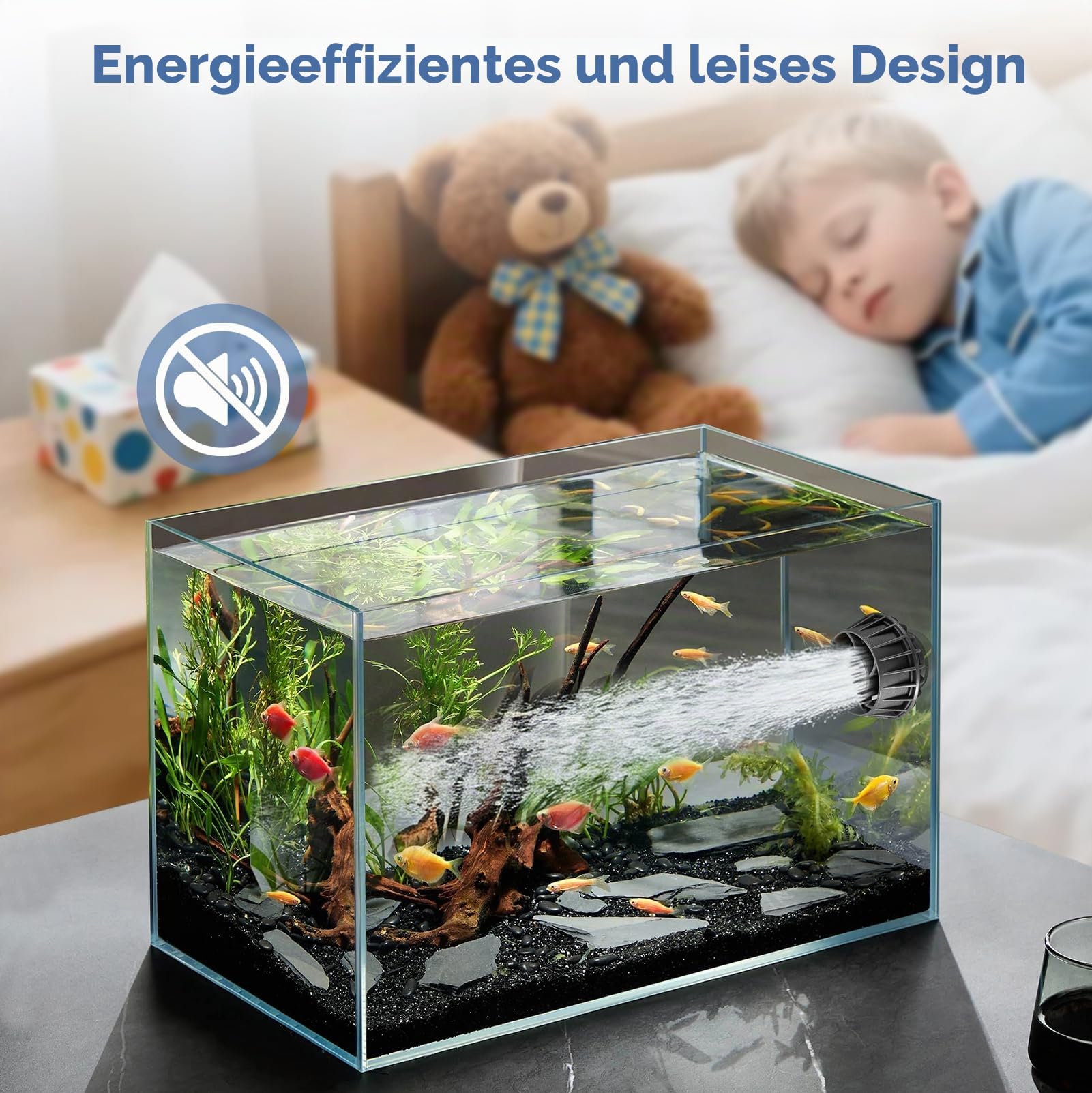 Wellenpumpe für Aquarium, Strömungspumpe Aquarium | mit 5 Modi & 10 Stufen, 12W Magnetische Strömungspumpe für Aquarien bis 80cm