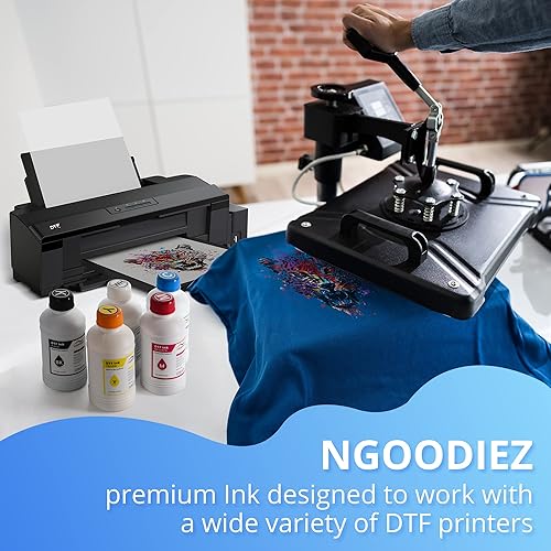 Miniatura 7 de NGOODIEZ Repuesto de tinta DTF para impresora DTF Kit de conversión directa a impresión de película en camiseta (5 x 8.5 fl oz)