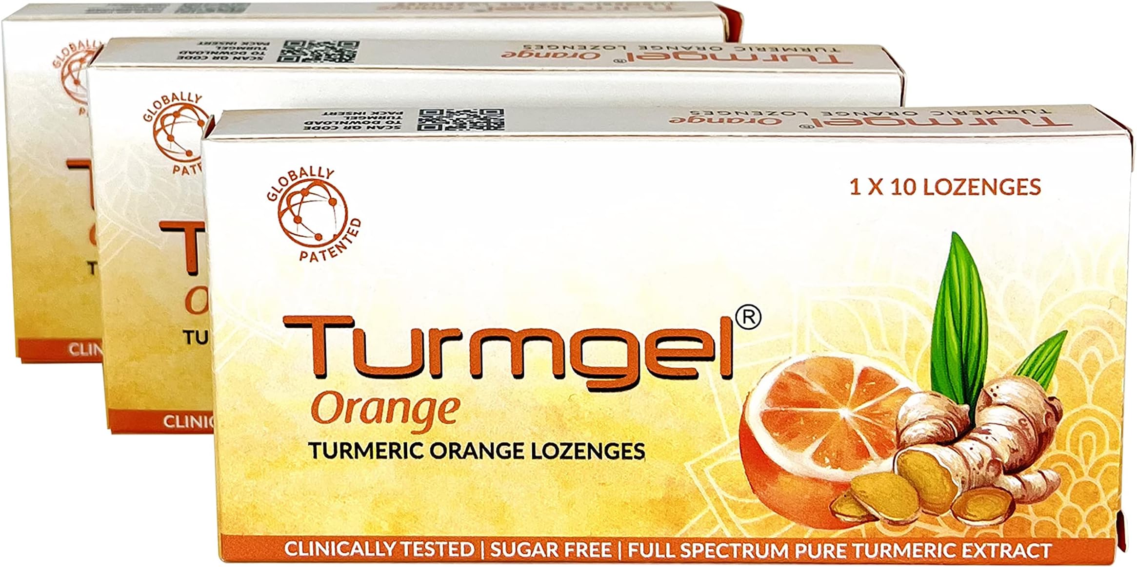 Orange Turmeric Lozenges| Maintains Oral Hygiene & Relief from Cough, Cold & Sore Throat| Pack of 3 (30 Lozenges) Sharpens Immunity| Sugar-Free| Available in Pack of 1, 3 & 10