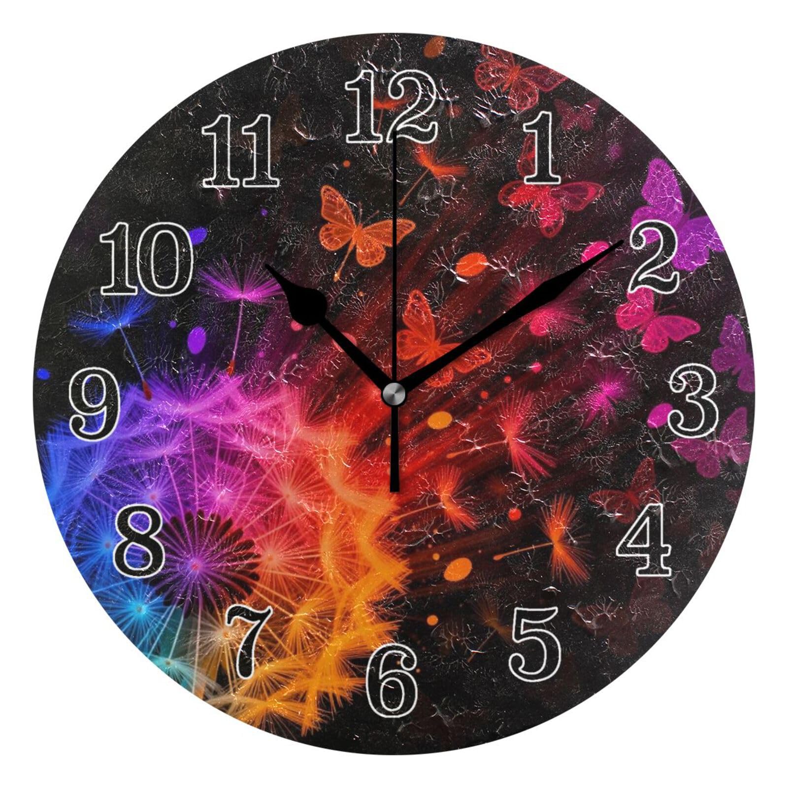 Petites horloges murales sans tic-tac KLL pour cuisine et salle à manger lumineuse