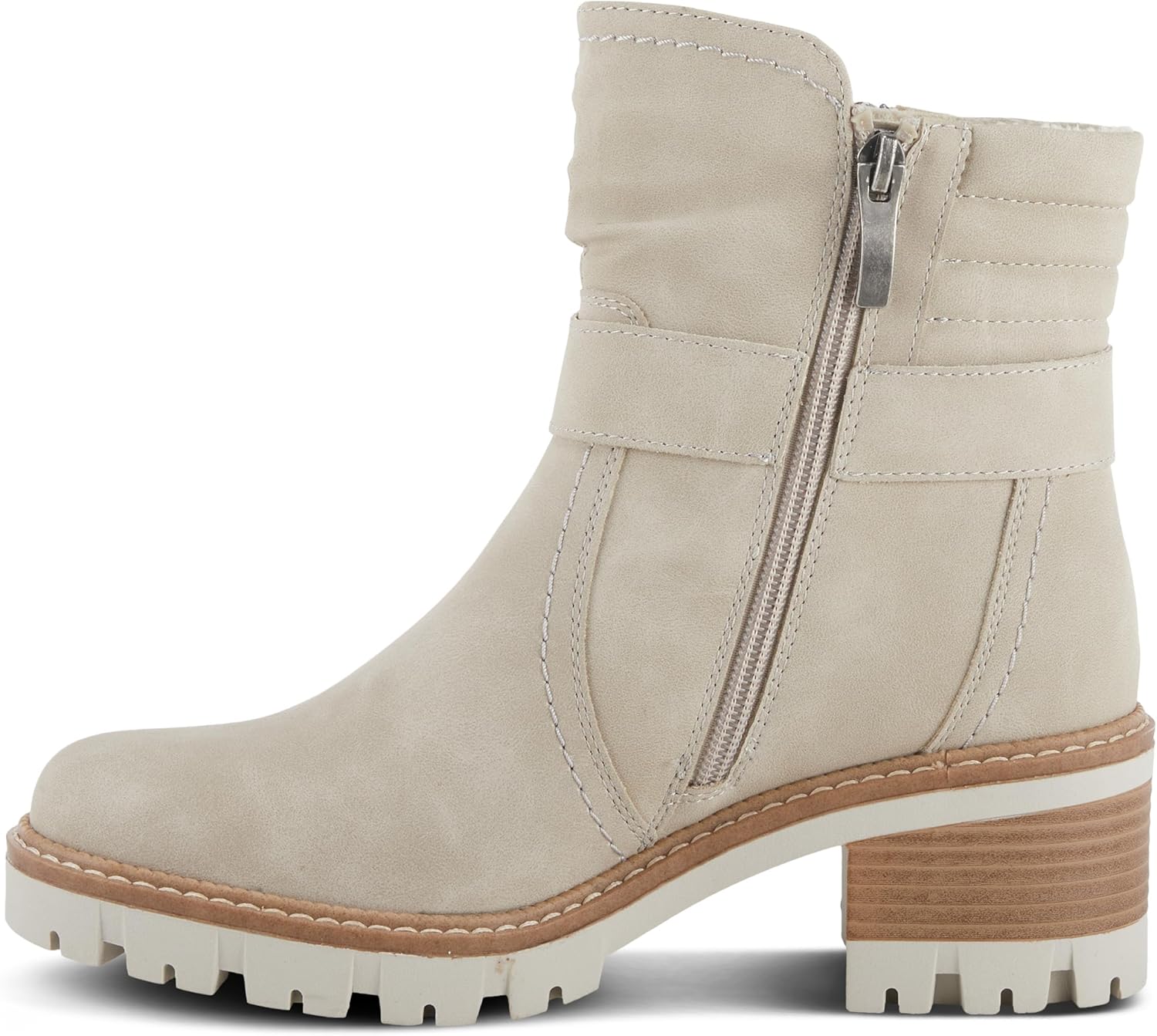 Spring Step Smokies Bootie - Water Resistant Synthetic Textile Upper - Zipper Closure Padded Removable Insole with Flexible Shock Absorbent TPR Outsole, 2.5” Heel