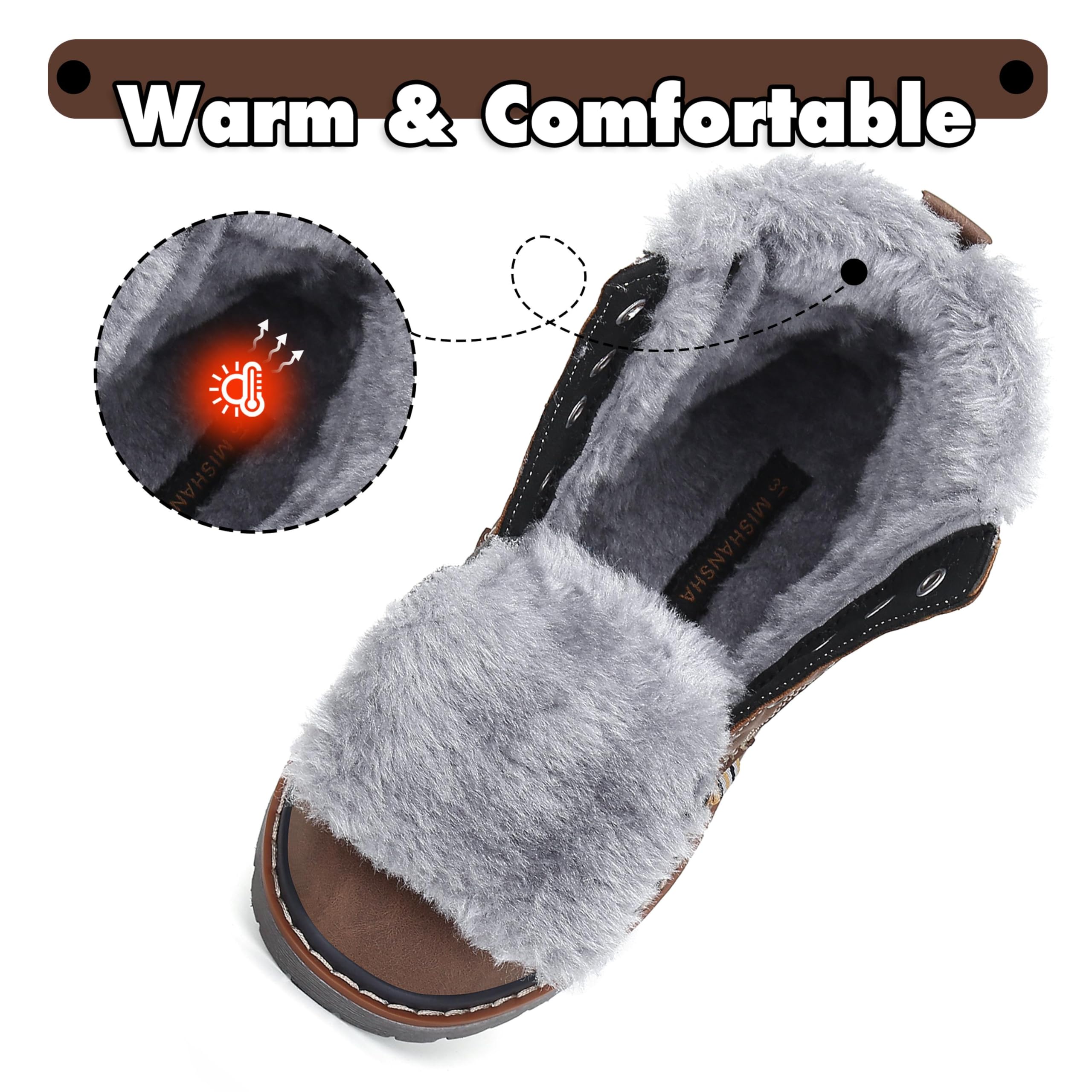 Mishansha Bambino Stivali da Neve Ragazzo Ragazza Inverno Antiscivolo Caldo Scarpe Unisex, GR.24-36