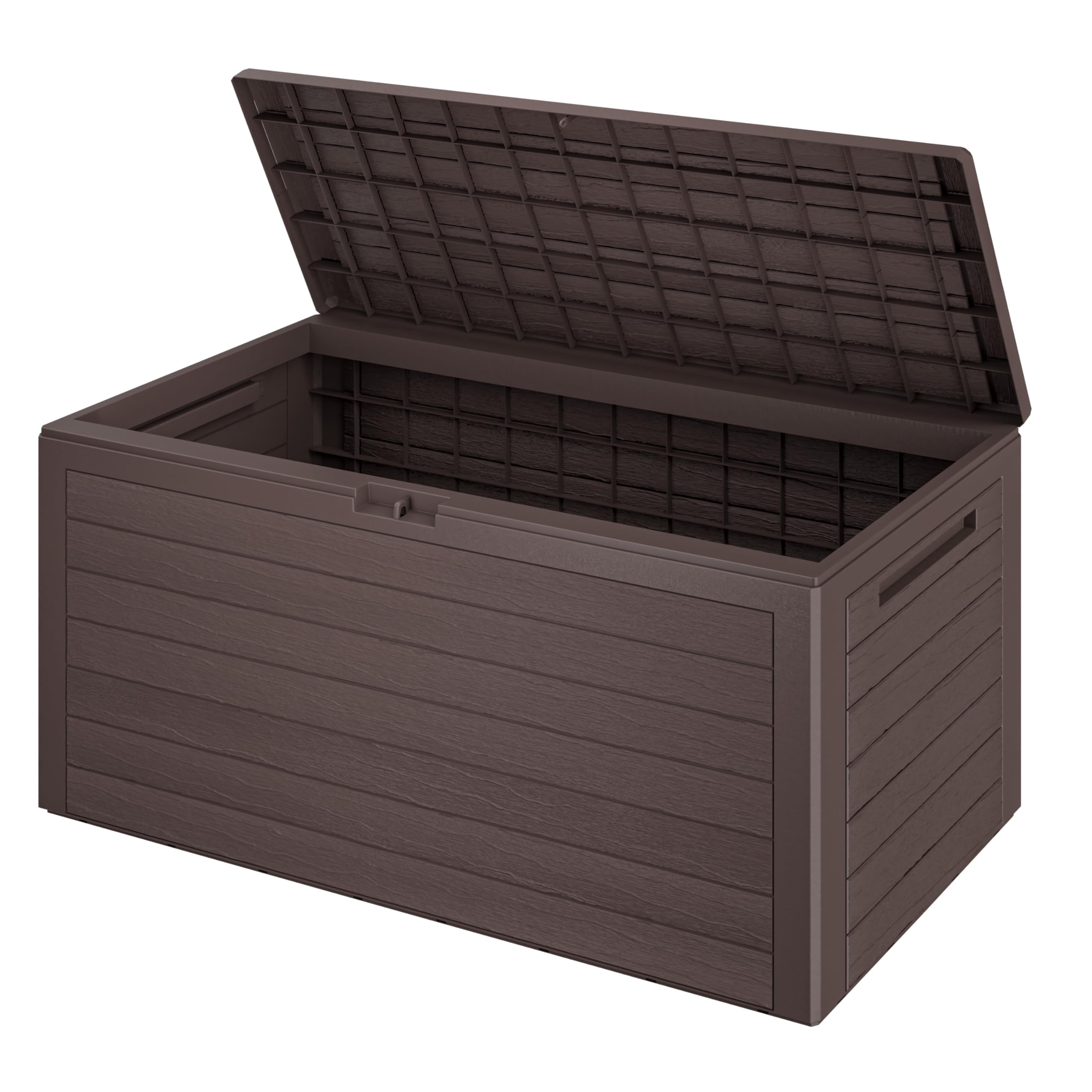 Casaria® Baule da Giardino XXL 280L Effetto Legno Cassapanca Richiudibile 116x43x55cm Box Multibox Contenitore Cuscini
