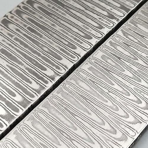 Miniatura 3 de Cuchillo de acero de Damasco hecho a mano, hoja en blanco, barra de fabricación de patrón de ondulación de agua, 5.906 x 0.984 x 0.118 in, 1 pieza