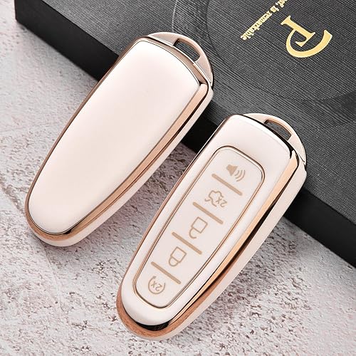 Miniatura 3 de ELOHEI Funda para llavero Ford C-Max Edge Escape Expedition Explorer Flex Focus Taurus Lincoln MKS MKT MKX Premium TPU suave 360 grados protección