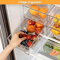 Vista 2 de 2 Pack Stackable Storage Drawers,Plastic Organizers Bins, Drawers Storage with Handles and Movable Dividers for Organization and Storage in