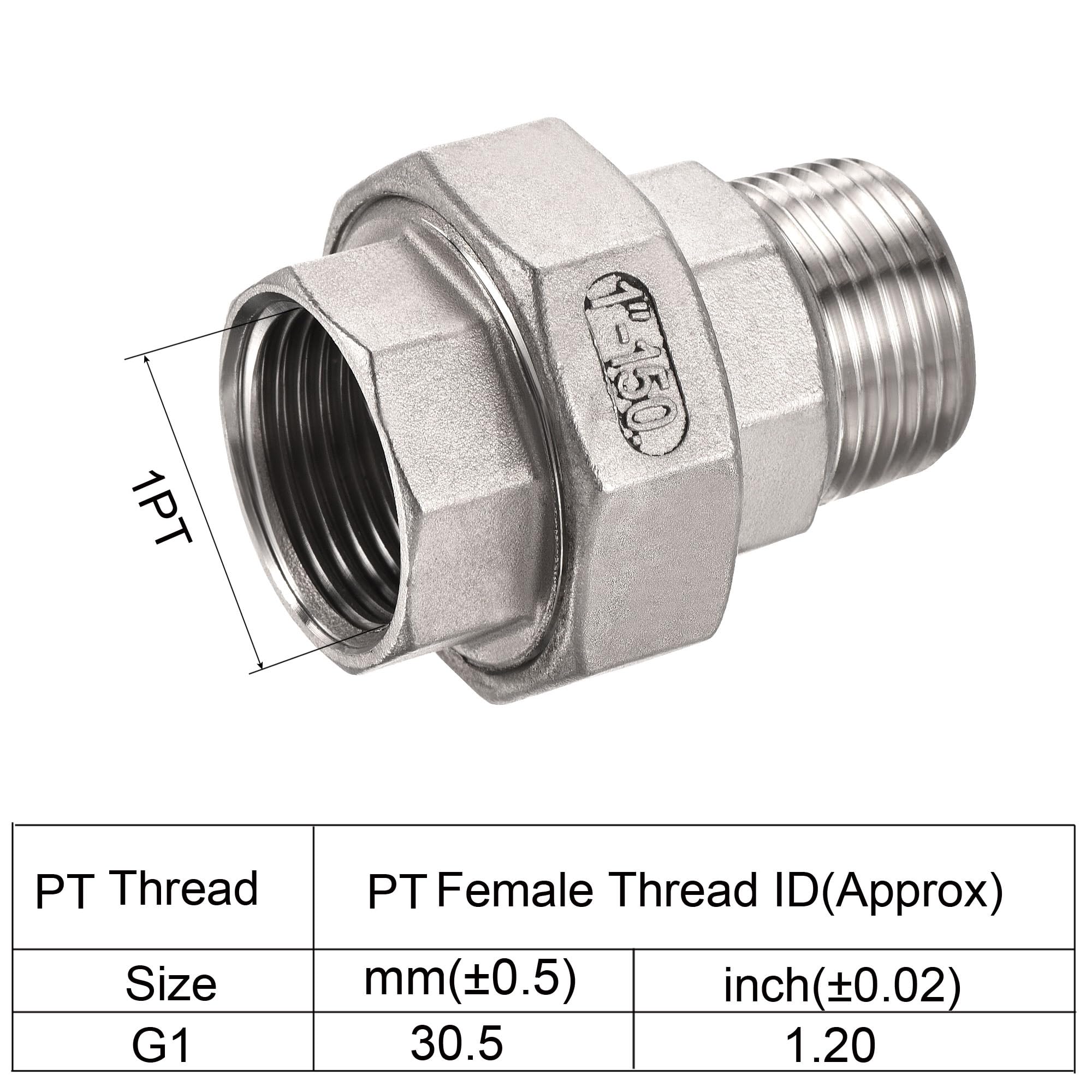 1 Inch NPT 304 Stainless Steel Union - Pipe Fittings Direct - View #6