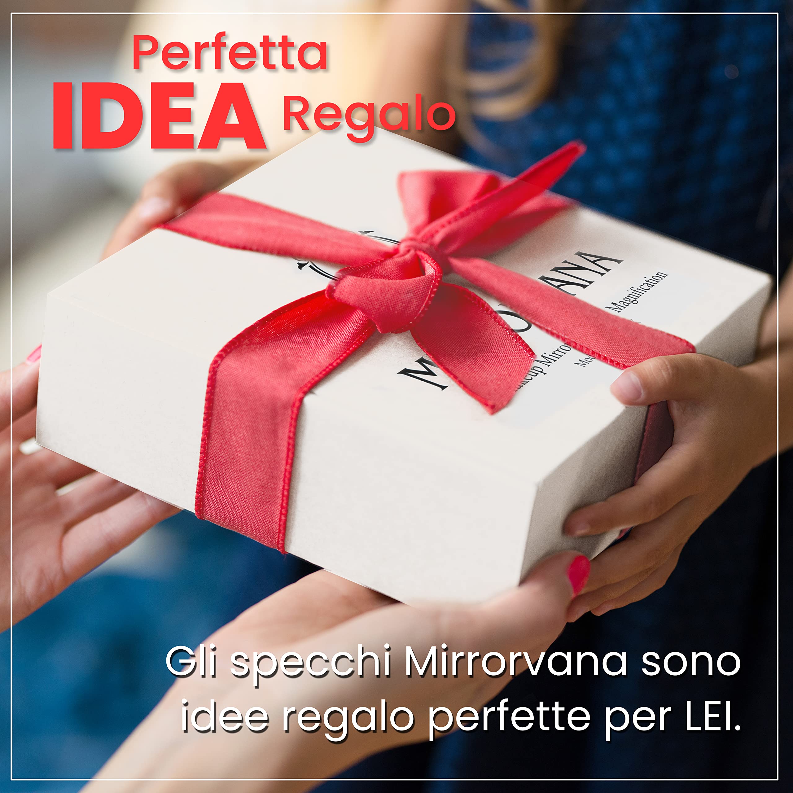 MIRRORVANA Specchio da tavolo per trucco e bagno, specchietto portatile da scrivania ideale per truccarsi e make up (18 x 25 cm)