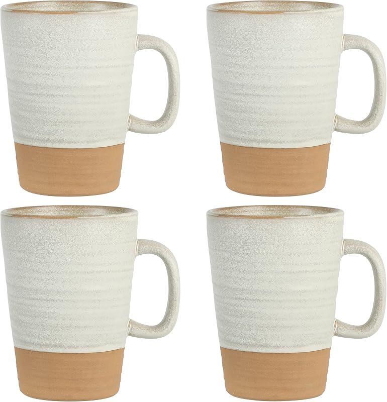 4 Pack Dreamweaver Terracotta Reactive 17 OZ Mug Set - Sand Cream