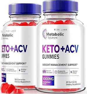 rize labs (Pack of 2 Metabolic Solutions Keto + ACV Gummies for Advanced Weight Loss, Formula Supplement, Reviews (120 Gummies)