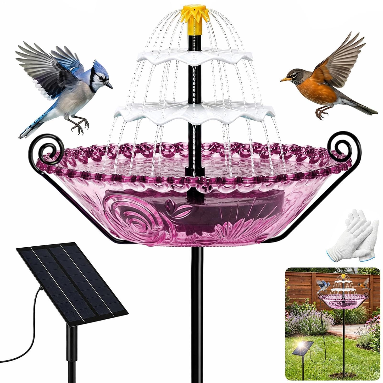 Generico Vasca Solare Bagno per Passeri | Abbeveratoio passeri da giardino Per Giardinieri Proprietari Di Case Cortile Terrazza Prato Giardino Balcone