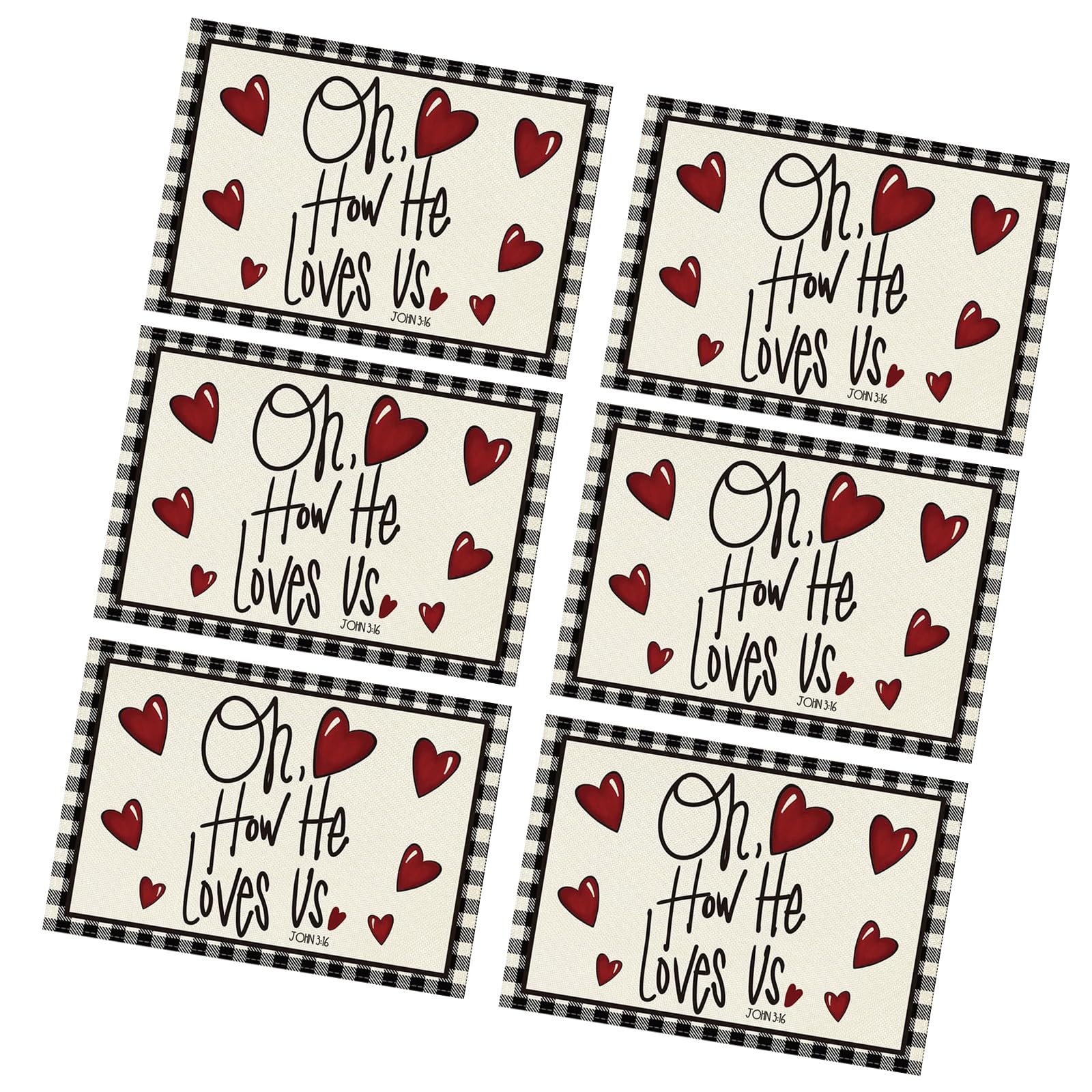 Elnwnnkc A 6Pcs Heart Themed Mats Valentine ' S Day Placemat Dining Table Ccessory For Sweet Day Nd Night Dates Practical Dining Ccessories