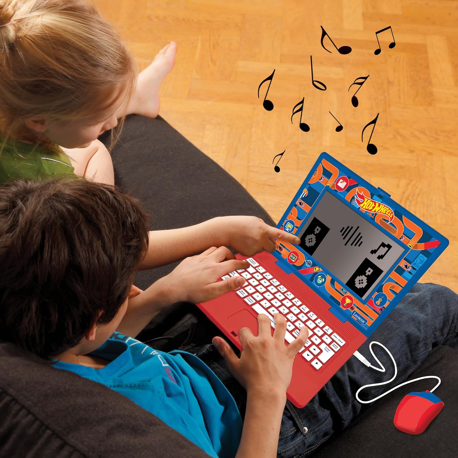 Lexibook, Hot Wheels, Bilingual and Educational Laptop English/Spanish - Toy for Children, 170 Activities to Learn, Play Games and Music, Large Screen, JC599HWi2