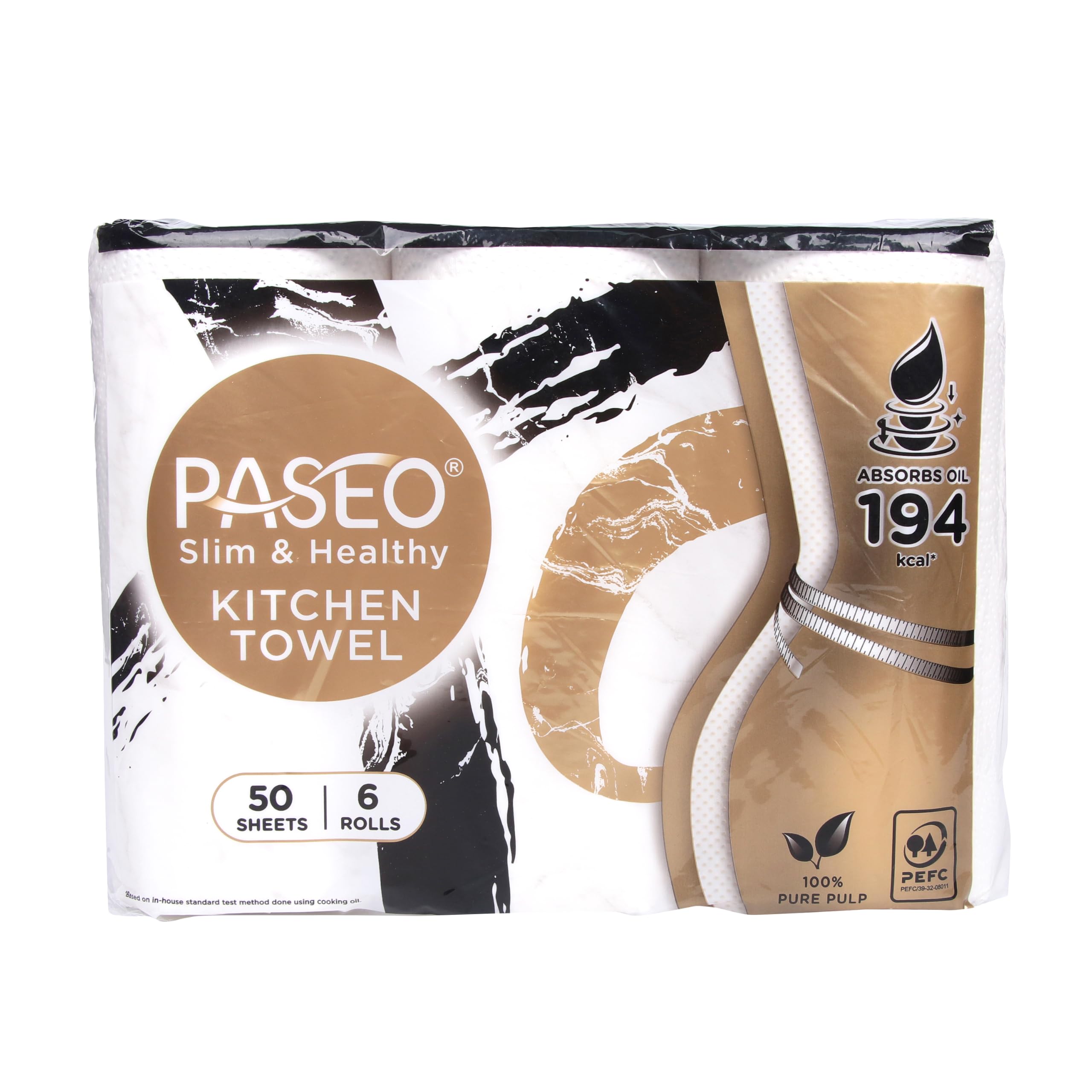 PASEO XOXO 2-Ply Slim & Healthy Kitchen Roll | 50 Pulls, 100 Sheets, Pack of 6 | 100% Virgin Pulp, OBA Free & Food Safe | Ultra Soft, Thick & Highly Absorbent Paper Towels-image-39