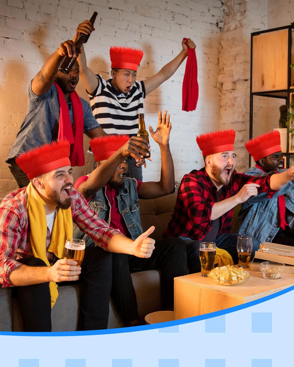 Taiyin 12 PCS Hairy Costume Headband Halloween Fuzzy Costume Crazy Hair Accessory for Sport Spirit Cosplay Party - Image 5