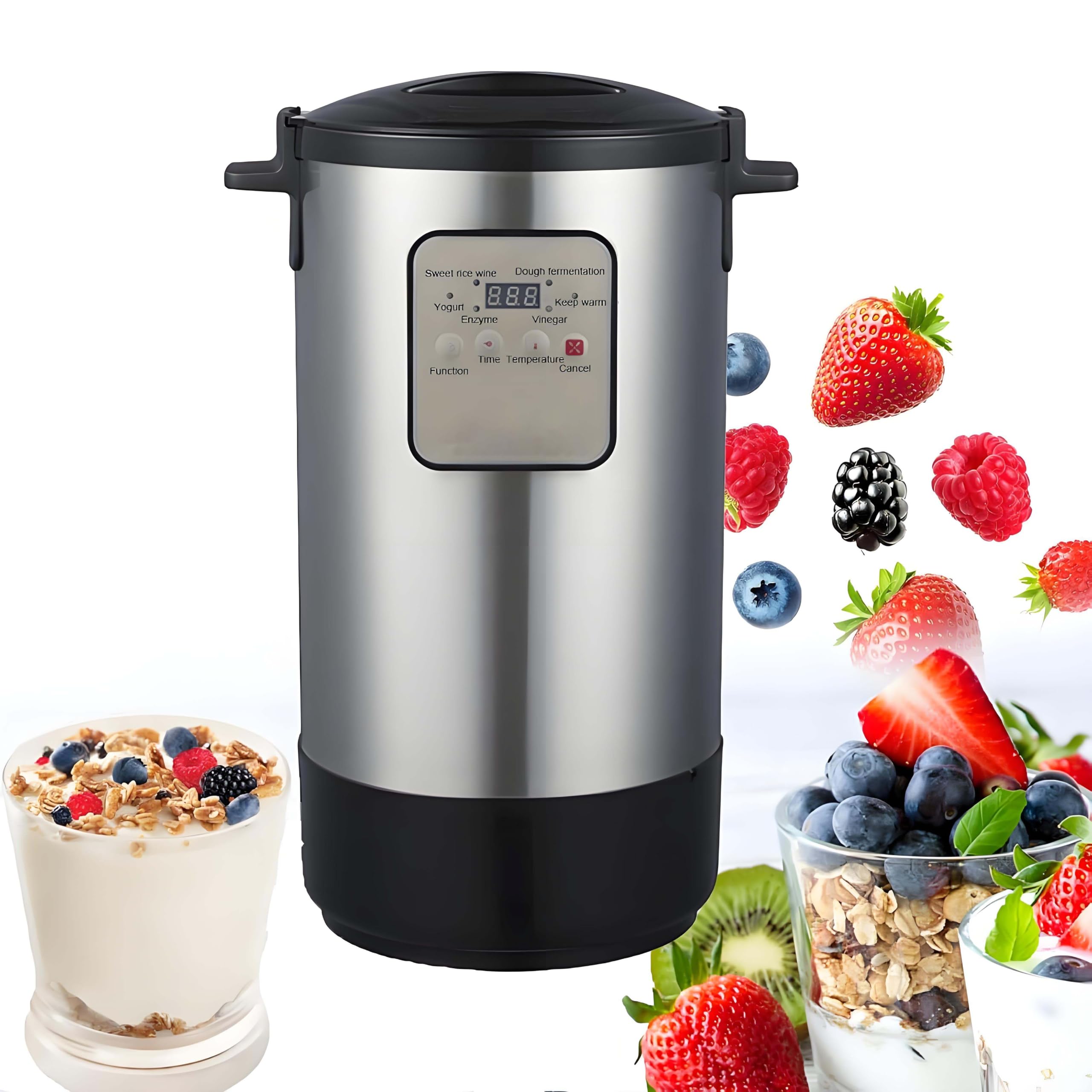 Fermentatore Intelligente in Acciaio Inox, yogurtiera da 12 Litri, fermentatore Elettrico con Controllo di Tempo e Temperatura, Rivestimento Non Rimovibile, per Bar Domestici Commerciali