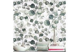 Peel and Stick Wallpaper Green Leaf Contact Paper 17.7inch x 118.1inch