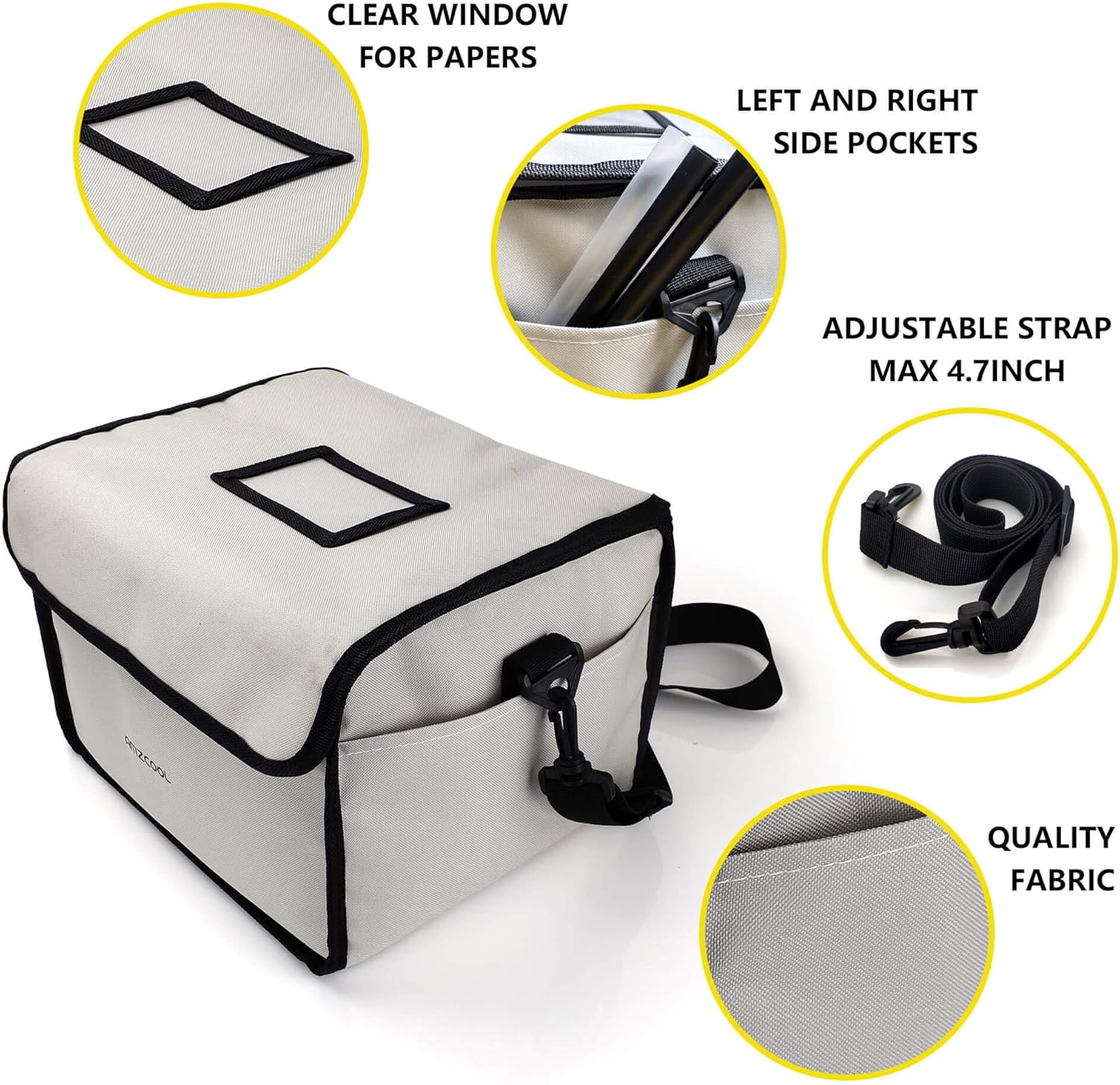 Insulated Drink Carrier - Keep Drink Cold & Food Hot, Reusable Caddy with Dividers & Clear Pocket - Image 3