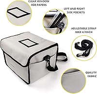 Vista 3 de Transportador de bebidas aislado: mantiene la bebida fría y la comida caliente, organizador reutilizable con divisores y bolsillo transparente