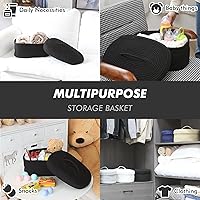 Vista 55 de Sea Team Round Cotton Rope Storage Basket with Lid, Lidded Woven Storage Bin, Nursery Storage Container, Diaper Caddy, Baby Shower Basket, Box, Cream