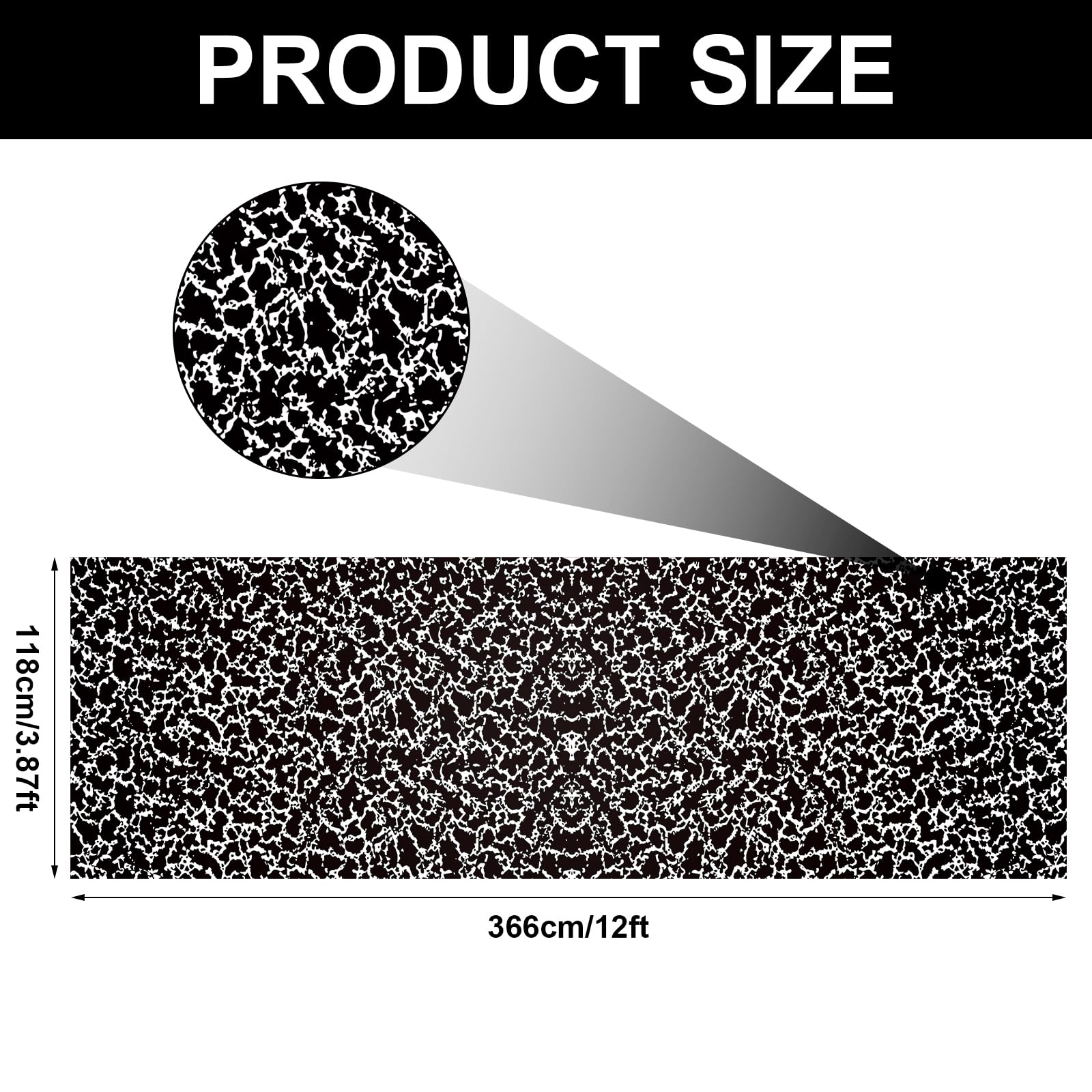 PerKoop 2 rollos de papel para tablón de anuncios de 3.9 x 12 pies, papel de fondo para decoración del hogar, oficina, escuela, aula (blanco y negro)