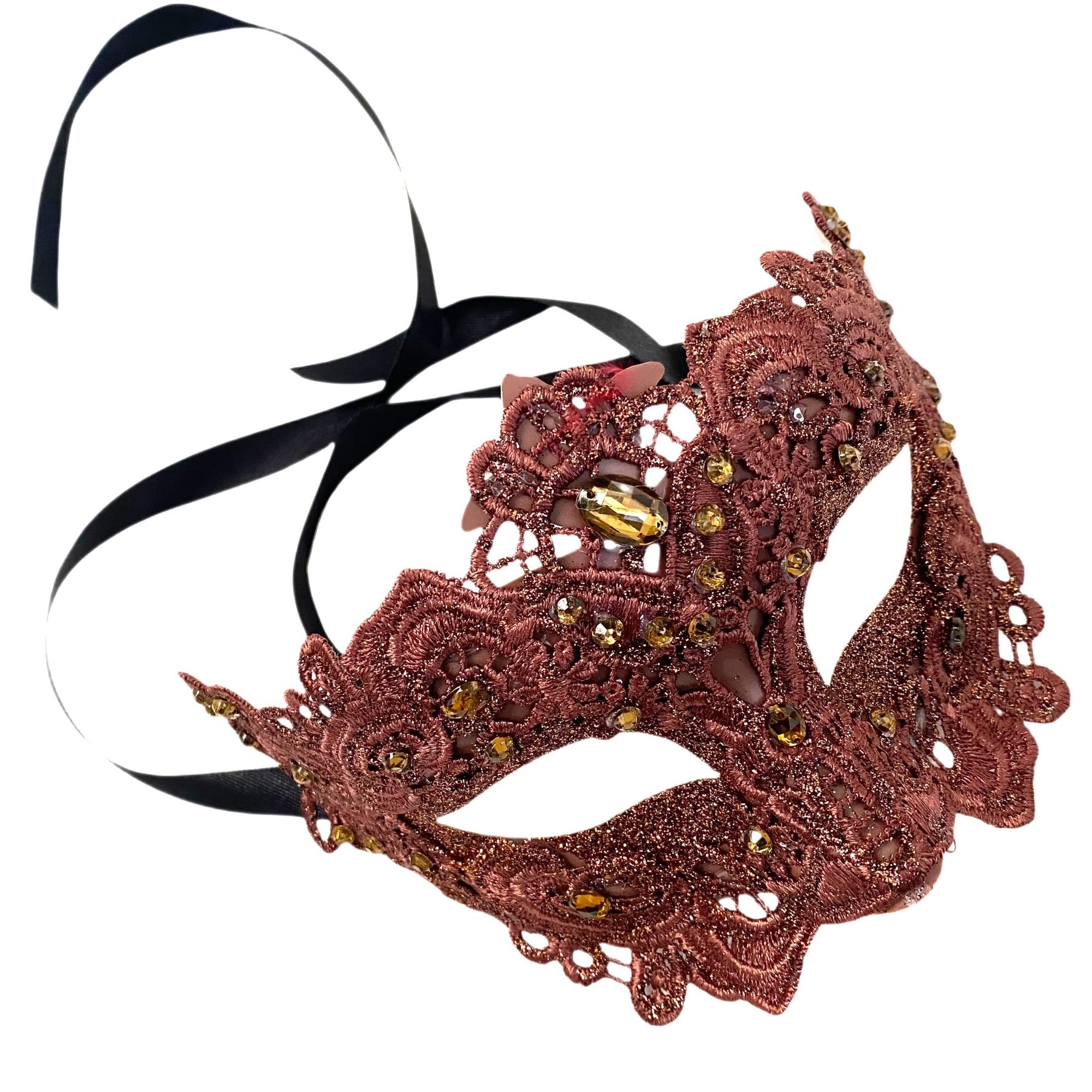 MASQ Brocade Lace Masquerade Ball Mask Pair Burlesque Mardi Gras Birthday Prom Wedding Party