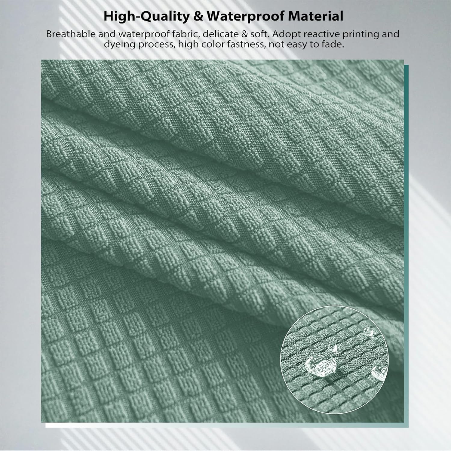 Gollense RV Dinette Cushion Covers Set of 2, Waterproof Stretch Camper Cushion Covers, Sectional Replacement RV Seat Covers for Trailer Couch, Includes 2 Backrest Cover & 2 Bench Cover (Light Green)