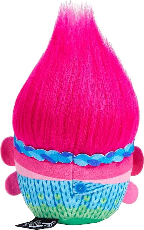 Mattel ​DreamWorks Trolls Band Together Hairmony Mixers Queen Poppy Plush Toy with Sound, 6-inch Soft Doll Inspired by the Movie, Interactive Harmonizing​