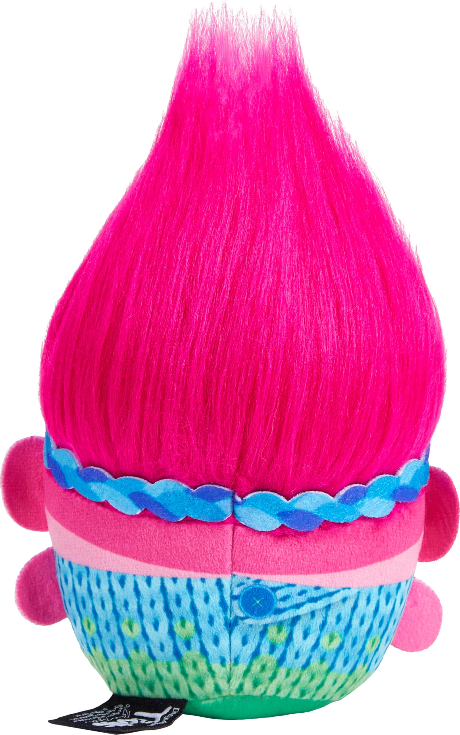 Mattel ​DreamWorks Trolls Band Together Hairmony Mixers Queen Poppy Plüschtier mit Sound, 15,2 cm weiche Puppe, inspiriert vom Film, interaktive Harmonisierung
