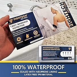 FIGHTECH PICC Line Shower Cover | Available in 3 Sizes | Reusable IV & PICC Line Sleeve | Waterproof Cast Cover for Elbow | picc Line Covers for Upper Arm (2 Pack, Weight: 120-150 pounds)