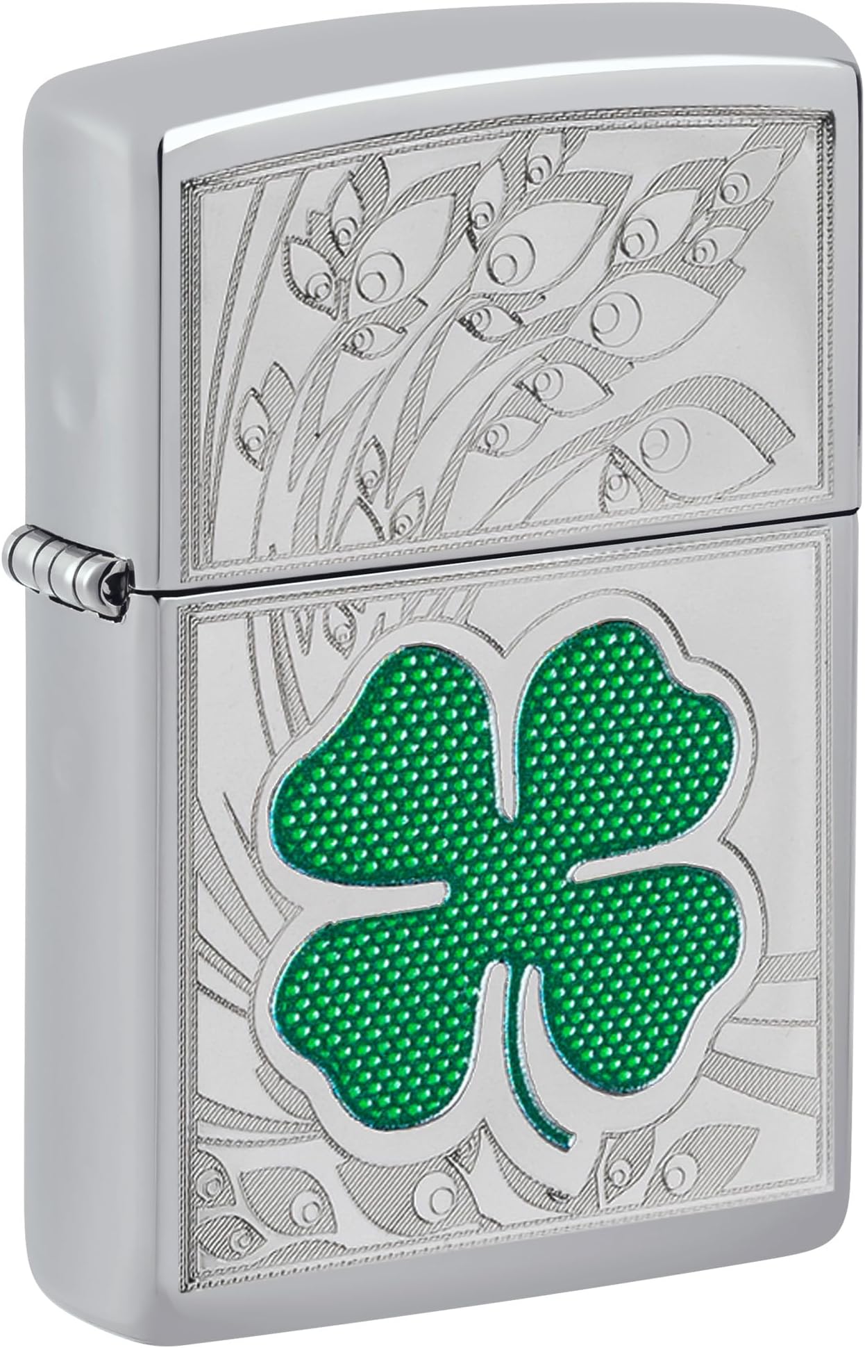 Clover Design Pocket Lighter, High Polish Chrome, One Size (ZO24699)