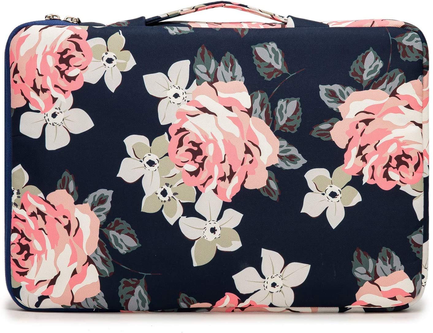 MOCA Kinmac Canvas/PU Leather Laptop Hand Bag Sleeve Sleeves Carry Case for Laptops 15.4 15.6 inches Universal Laptop 16 inches MacBook Laptop Sleeve Sleeves Hand Bag – Peony Blue