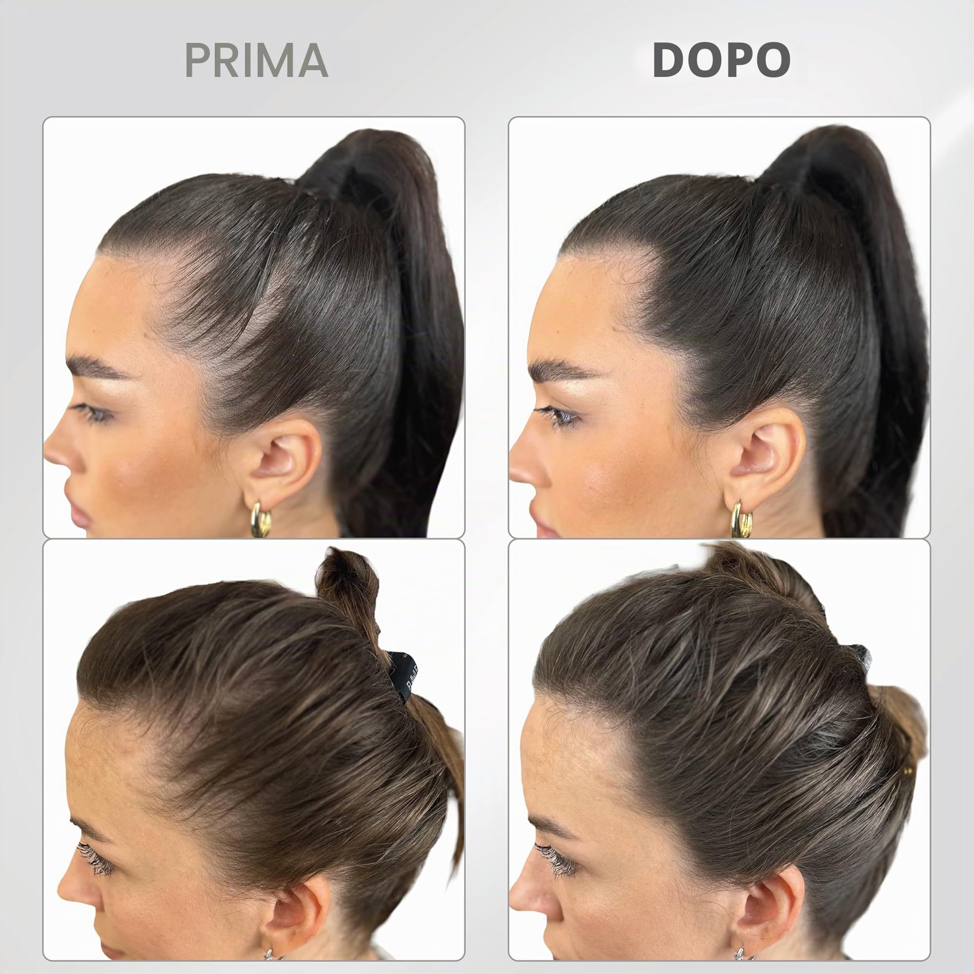 Thick Fiber Polvere per ritocchi radici, impermeabile e anti-sudore, correttore per capelli da donna, spazzola inclusa (marrone scuro)