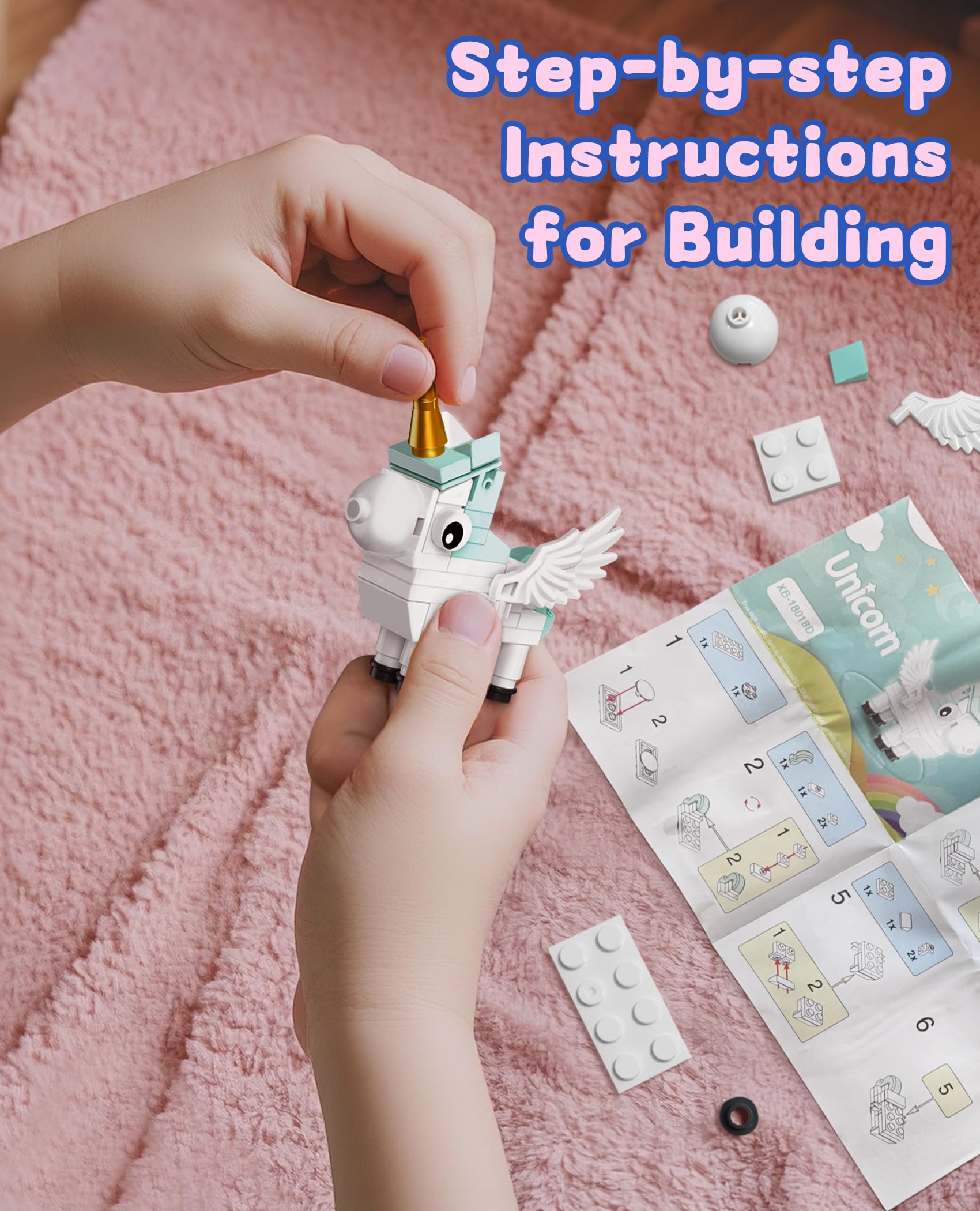 Amazon.com: BeepZipp Unicorn Toy Building Set, 6 in 1 Creative
