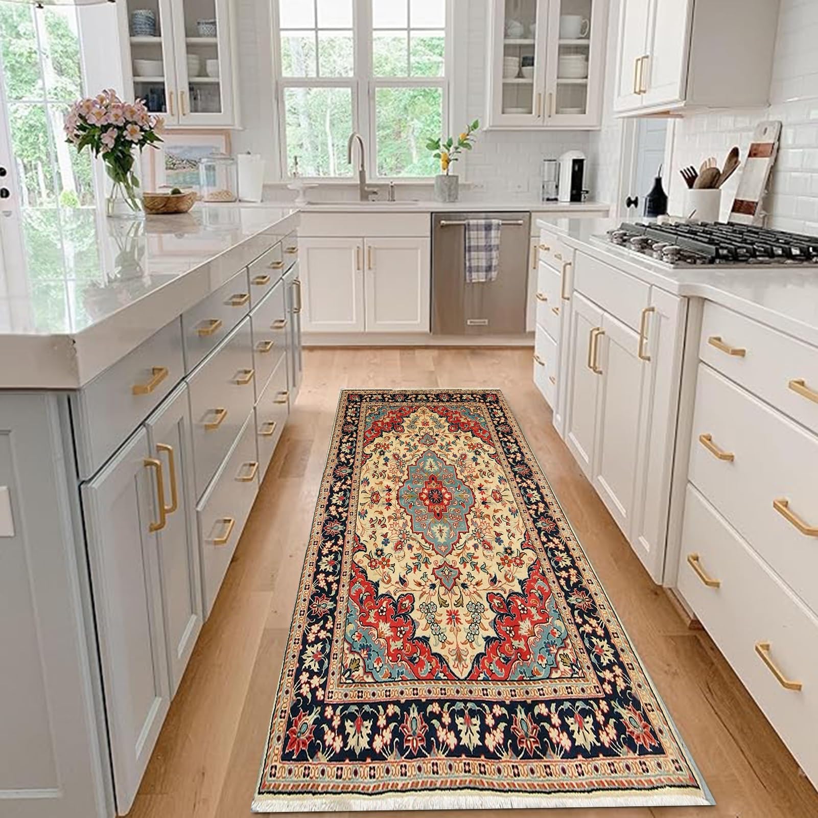 Tapis de cuisine pour couloir étroit anti glisse et facile à laver