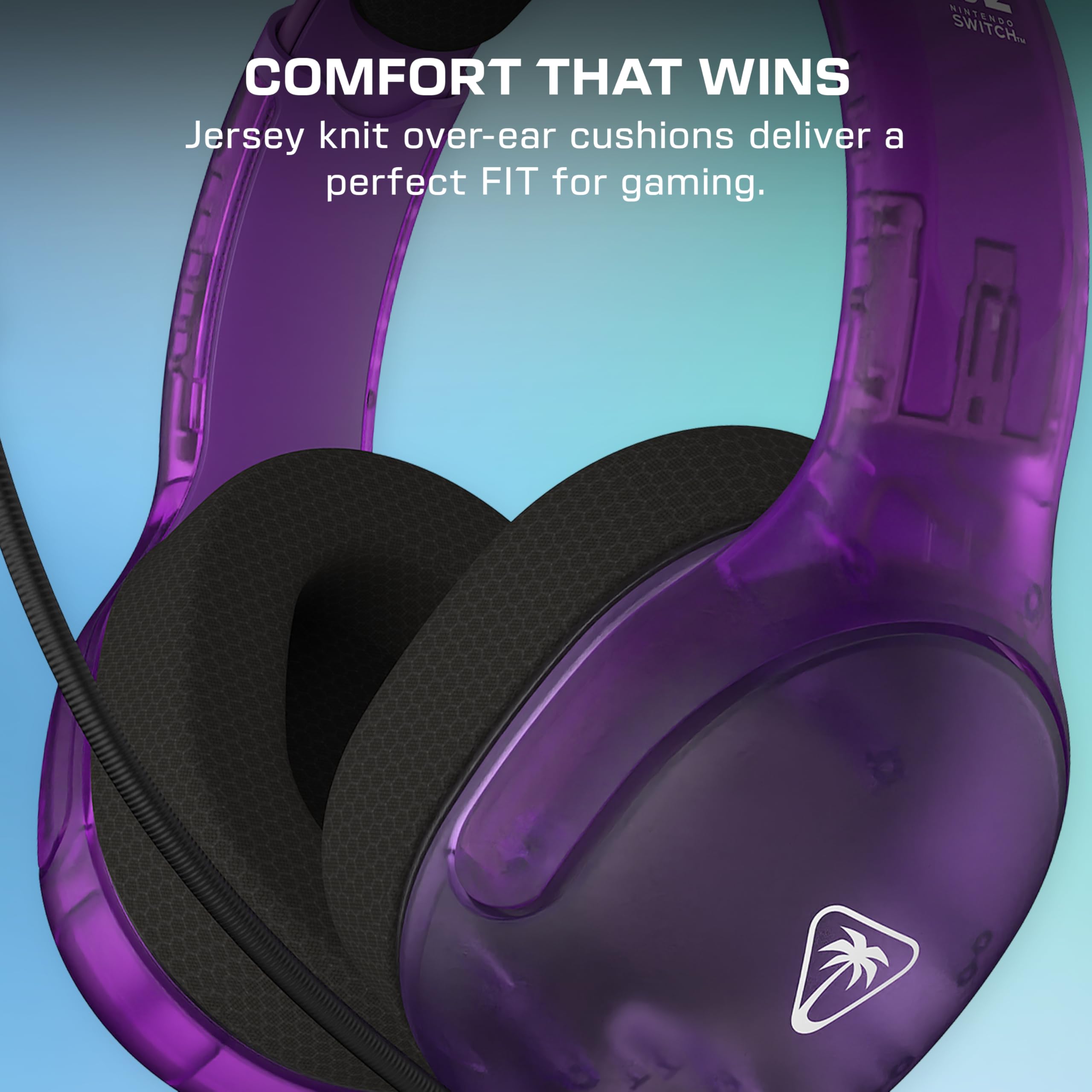 Turtle Beach Airlite Fit Auriculares con Cable para Juegos en Morado fantasmal con Licencia Oficial para Todos los Nintendo Switch: micrófono abatible y silenciable, Orejeras de Comodidad Superior