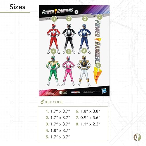 Miniatura 3 de Desert Cactus Power Rangers - Calcomanía de vinilo de 8 calcomanías de vinilo para laptop, botella de agua para automóvil, álbum de recortes,