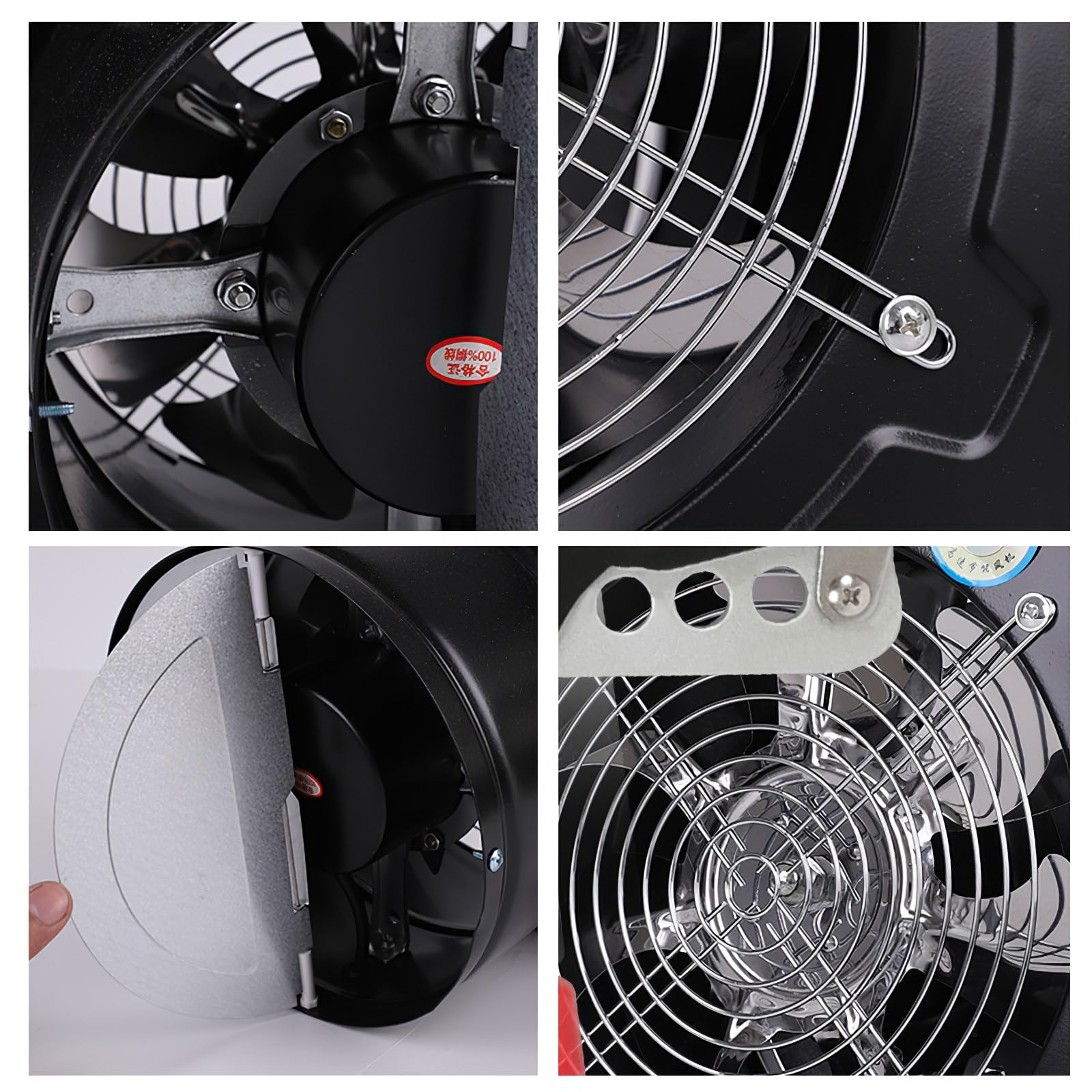 Aspiratore, Ventilatore di scarico da 8 pollici e 80 W, ventilatore ad alta velocità, ventilatore a basso rumore, ventilatore for cucina, magazzino, bagno, ufficio, ventilazione per bagno a soffitto