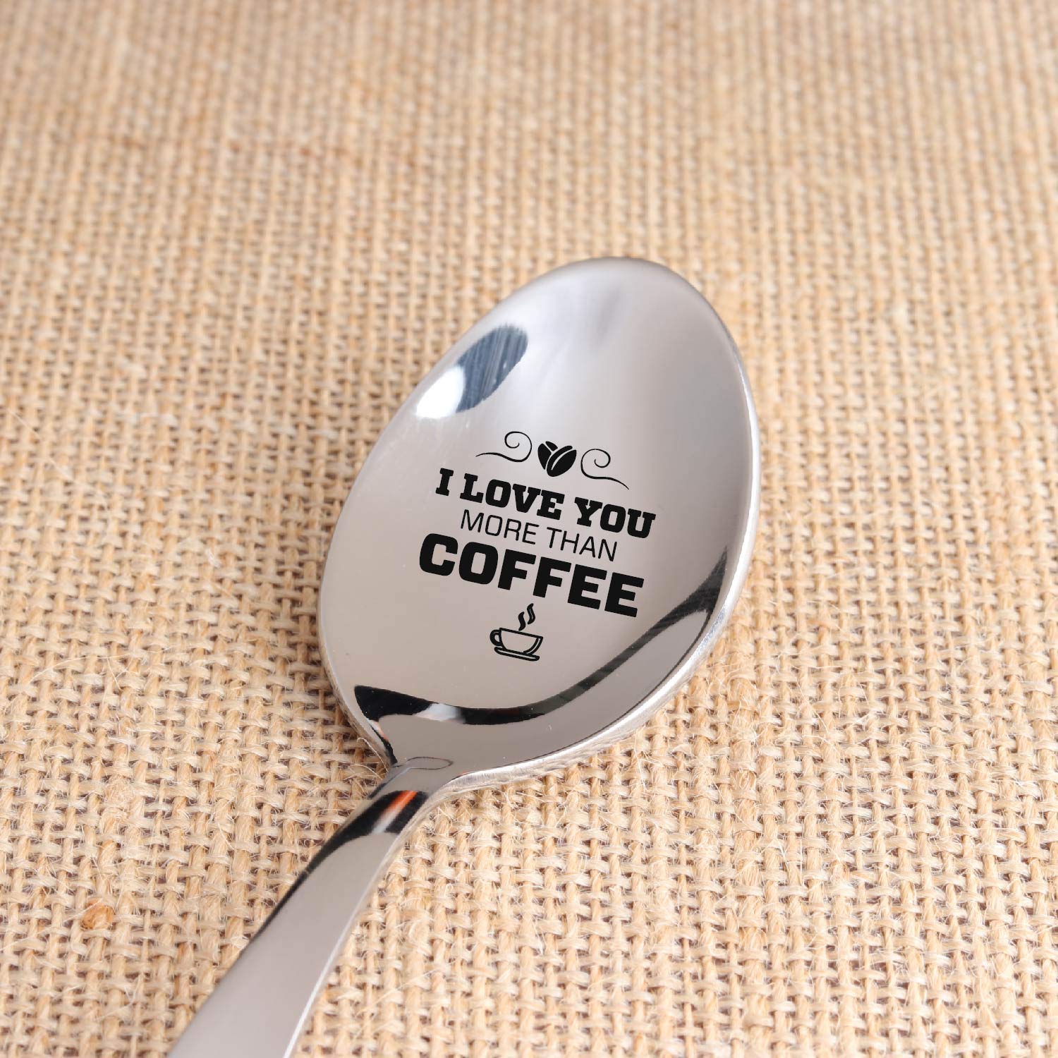 Cuillère Gravée 'Je T'Aime' – Cadeau Romantique Pour Couple, Saint-Valentin, Anniversaire – Acier Inoxydable