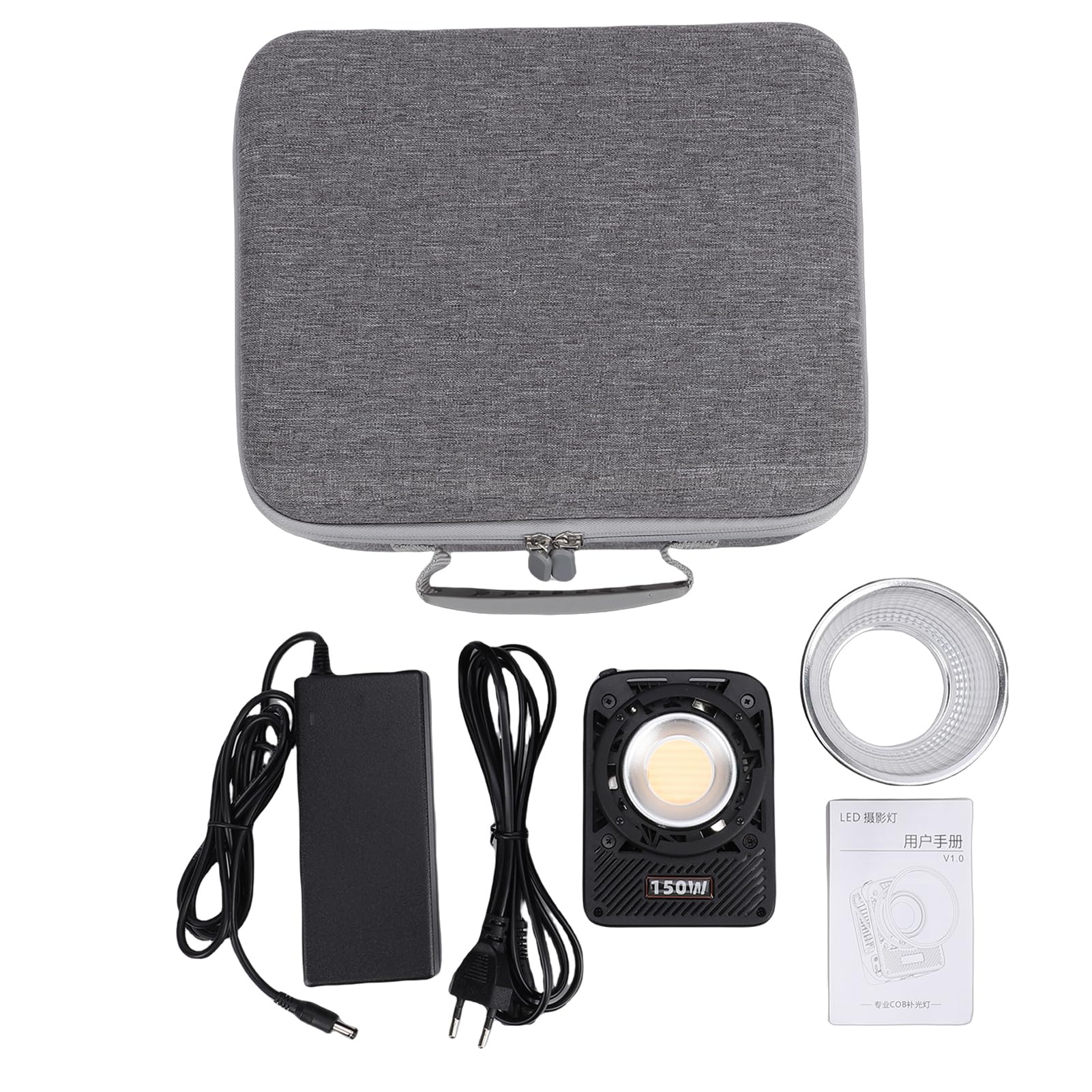 Luce Video LED COB da 150 W Bicolore Portatile per Fotografie, Streaming Live e Interviste 11 X 8 X 7 Cm (Spina europea)