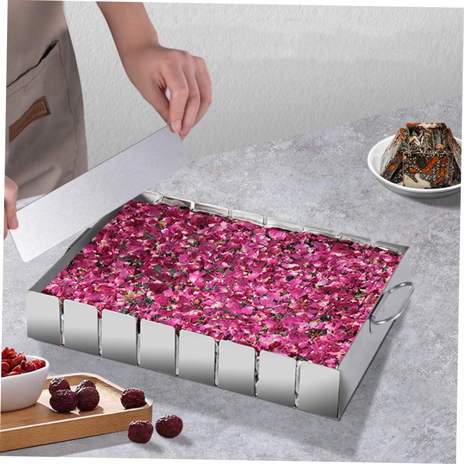 Mikinona Moule à Nougat Surface Antiadhésive Facile à Démouler en Acier Inoxydable pour Confiserie et Usage Professionnel en Boutique de Bonbons