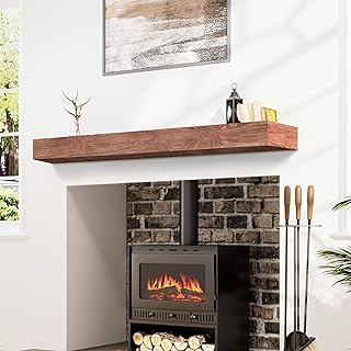 Fireplace Mantel, Handcrafted Mantel Shelf for Over Fireplace, Wood Mant...