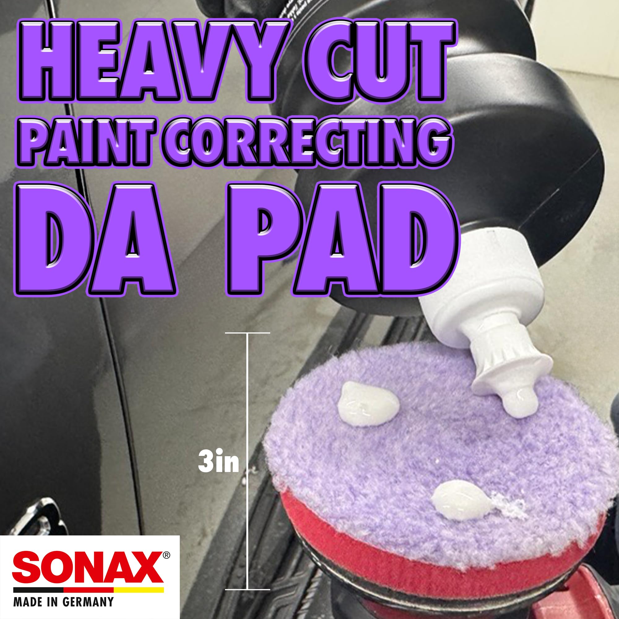 SONAX HybridWollPad 80 DA (2 sztuki) tarcza polerska do małych maszyn polerskich do usuwania głębokich zadrapań i zmatowienia | nr art. 04940410