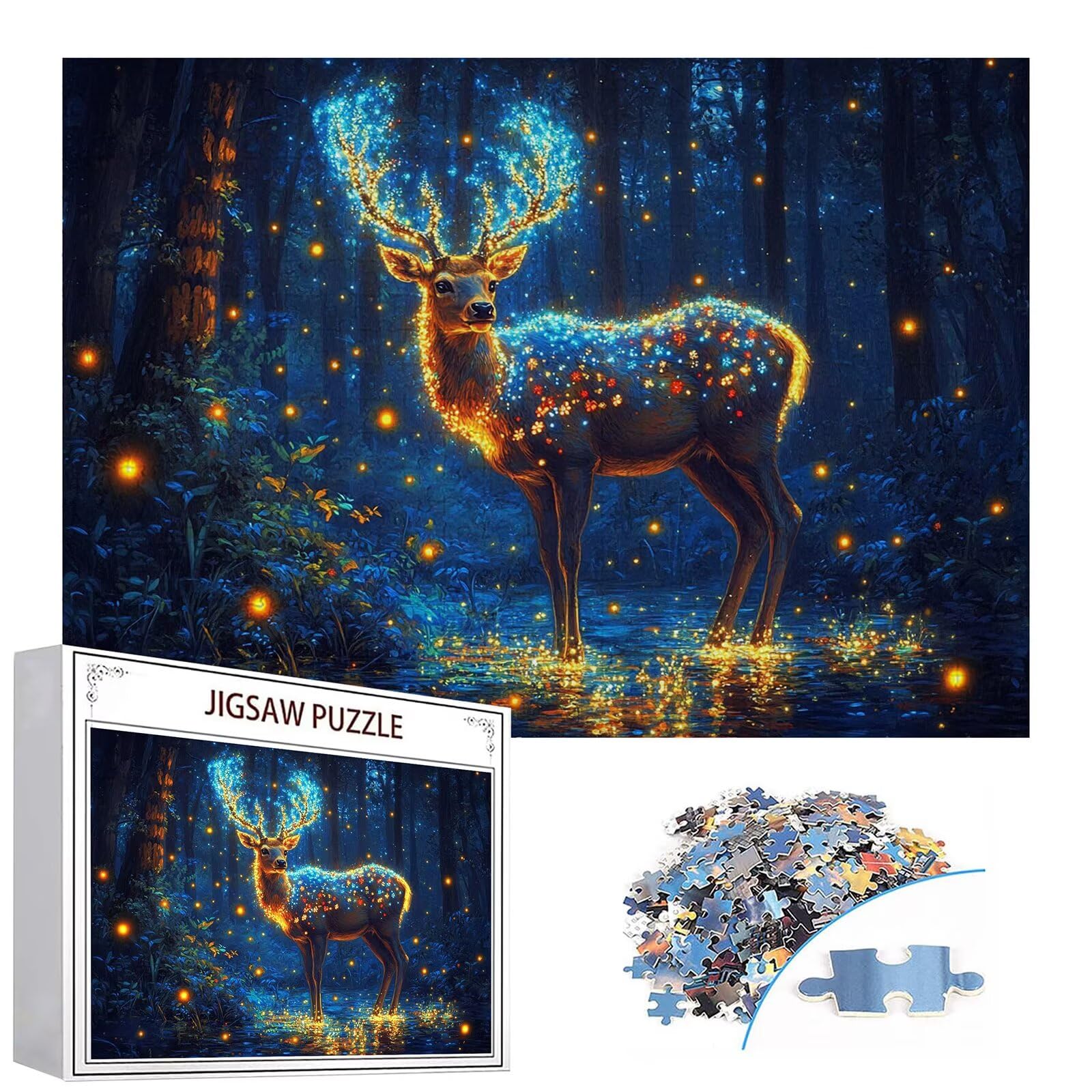 Puzzle 3000 elementów leśnych puzzle dla dorosłych jeleń 122 x 81 cm Unikalne rzemiosło klasyczne 3D Drewniane układanki do rodzinnych gier aktywnych, układanka do samodzielnego wykonania nawet do