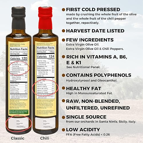 Miniatura 5 de Papa Vince Aceite de oliva, aceite de oliva virgen extra orgánico rico en polifenoles prensado en frío, fresco, cosecha temprana, AOVE rico en