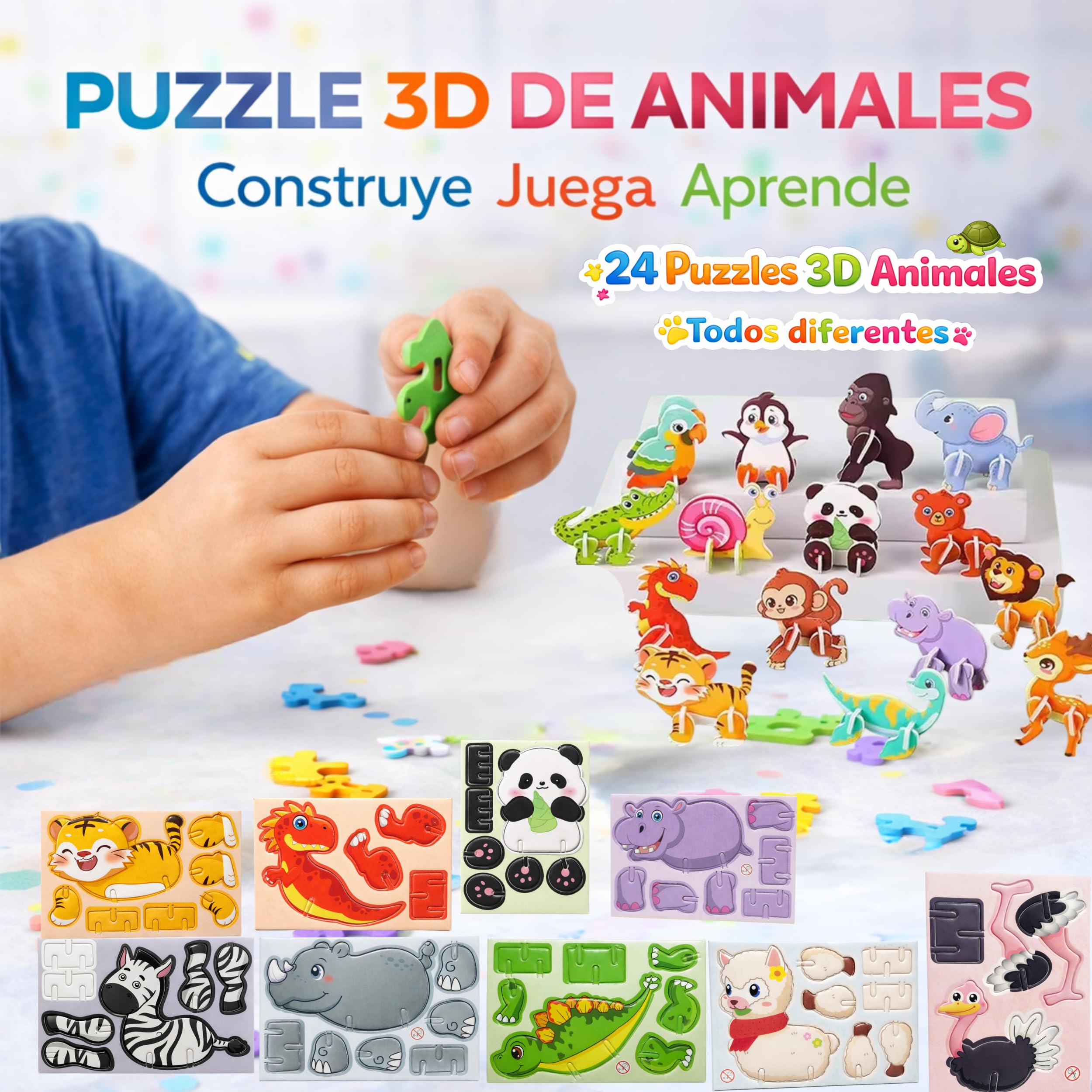 EL MOCHUELITO Regalos Cumpleaños Niños Colegio – Pack 24 Invitados con Bolsas Individuales, Pulseras Silicona Slap, Puzzle 3D y Scratch Art – Detalles Cumpleaños Infantil Repartir o Crear Bolsitas — view 6