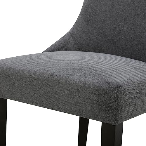 Miniatura 4 de Watson & Whitely Sillas de comedor tapizadas con respaldo alto, acabado de tela fácil de limpiar y patas de madera maciza en espresso cepillado,