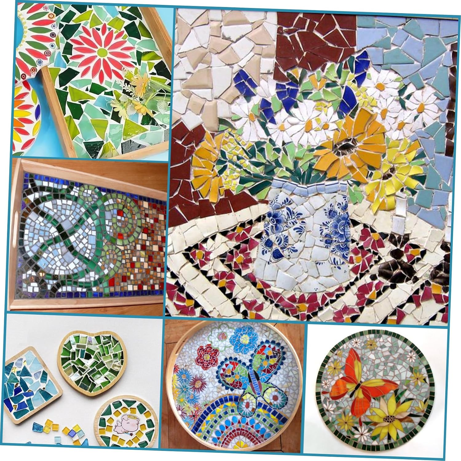 SHINEOFI DIY Irregular Glazed for Crafts Colorful Mosaic Tiles Particulate Stones for Artistic Home Decor and Creative Projects