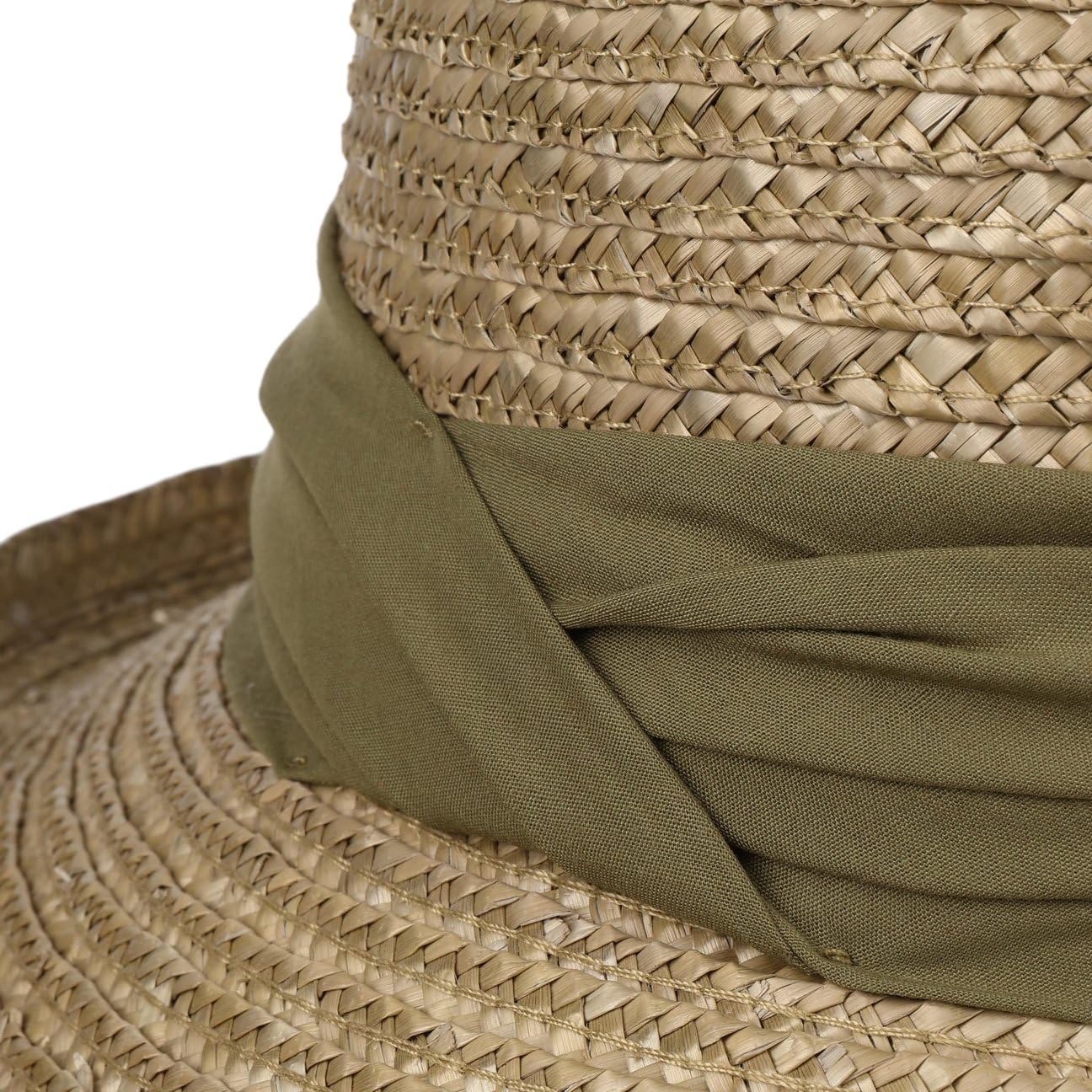 Seeberger Sombrero de Paja Dilara Mujer Verano (Talla única - Verde Oliva Claro)